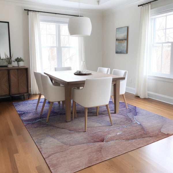 Homeroots 8' Runner Stylish Green Abstract Washable Non-skid Indoor/Outdoor Rug For Kids And Pets’ Spaces 5' X 8' Polyester 559815