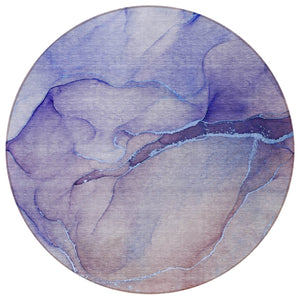 Homeroots 8' Runner Stylish Green Abstract Washable Non-skid Indoor/Outdoor Rug For Kids And Pets’ Spaces 8' Round Polyester 559816