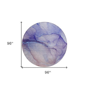 Homeroots 8' Runner Stylish Green Abstract Washable Non-skid Indoor/Outdoor Rug For Kids And Pets’ Spaces 8' Round Polyester 559816