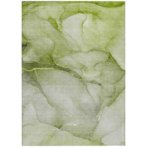 Homeroots 10' X 14' Olive Green Abstract Washable Non Skid Indoor Outdoor Area Rug Olive Polyester 559828
