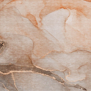 Homeroots 8' Runner Stylish Green Abstract Washable Non-skid Indoor/Outdoor Rug For Kids And Pets’ Spaces 3' X 5' Polyester 559832