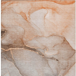 Homeroots 8' Runner Stylish Green Abstract Washable Non-skid Indoor/Outdoor Rug For Kids And Pets’ Spaces 3' X 5' Polyester 559832