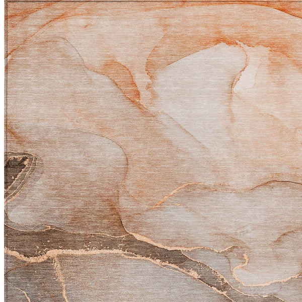 Homeroots 8' Runner Stylish Green Abstract Washable Non-skid Indoor/Outdoor Rug For Kids And Pets’ Spaces 8' X 10' Polyester 559835