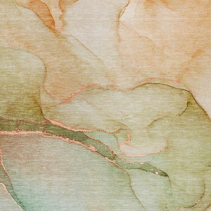 Homeroots 8' X 10' Teal Abstract Washable Non Skid Indoor Outdoor Area Rug Teal Polyester 559844