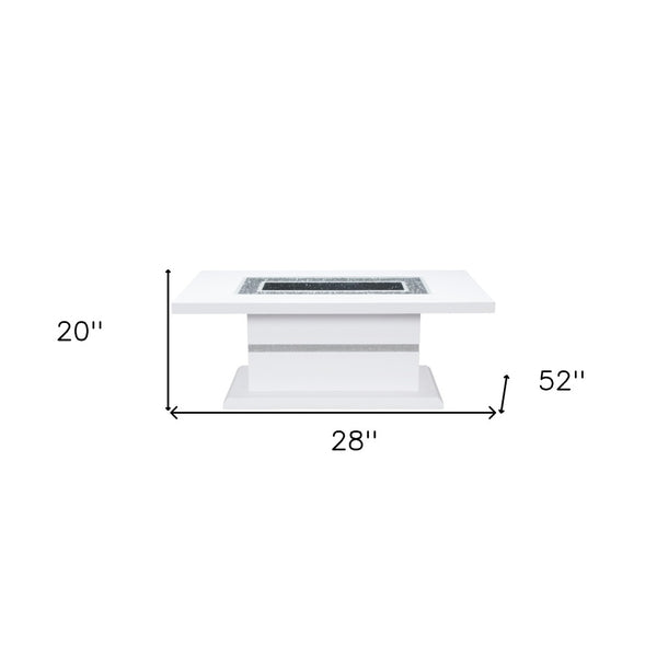 Homeroots 52" Luxurious White Wood & Faux Crystal Pedestal Coffee Table – Glamorous Accent For Any Room   559847