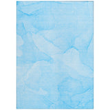 Homeroots 3' X 5' Blue Abstract Washable Non Skid Indoor Outdoor Area Rug Blue Polyester 559851