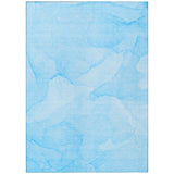 Homeroots 3' X 5' Blue Abstract Washable Non Skid Indoor Outdoor Area Rug Blue Polyester 559851