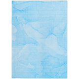 Homeroots 8' X 10' Blue Abstract Washable Non Skid Indoor Outdoor Area Rug Blue Polyester 559854