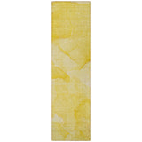 Homeroots 2' X 8' Gold Abstract Washable Non Skid Indoor Outdoor Runner Rug Gold Polyester 559858