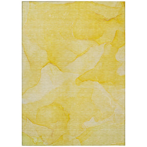 Homeroots 10' X 14' Gold Abstract Washable Non Skid Indoor Outdoor Area Rug Gold Polyester 559865