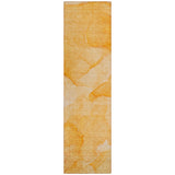 Homeroots 2' X 8' Orange Abstract Washable Non Skid Indoor Outdoor Runner Rug Orange Polyester 559867