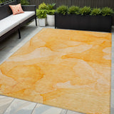 Homeroots 5' X 8' Orange Abstract Washable Non Skid Indoor Outdoor Area Rug Orange Polyester 559870