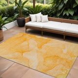 Homeroots 9' X 12' Orange Abstract Washable Non Skid Indoor Outdoor Area Rug Orange Polyester 559873