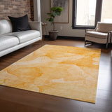 Homeroots 9' X 12' Orange Abstract Washable Non Skid Indoor Outdoor Area Rug Orange Polyester 559873