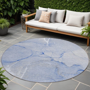 HomeRoots 5' Beige Abstract Area Rug - Washable Indoor Outdoor Design for Elegant, Durable, and Easy Care Living 8' Round 559889