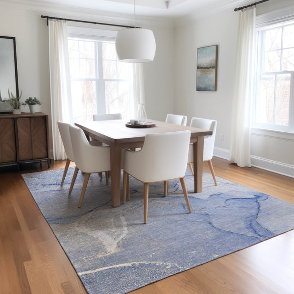 HomeRoots 5' Beige Abstract Area Rug - Washable Indoor Outdoor Design for Elegant, Durable, and Easy Care Living 10' X 14' 559892