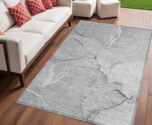 HomeRoots 5' Beige Abstract Area Rug - Washable Indoor Outdoor Design for Elegant, Durable, and Easy Care Living 5' X 8' 559897