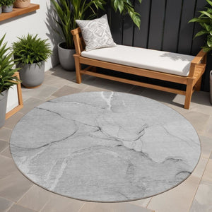 HomeRoots 5' Beige Abstract Area Rug - Washable Indoor Outdoor Design for Elegant, Durable, and Easy Care Living 8' Round 559898