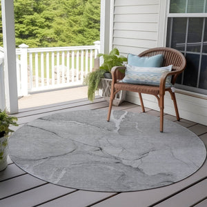 HomeRoots 5' Beige Abstract Area Rug - Washable Indoor Outdoor Design for Elegant, Durable, and Easy Care Living 8' Round 559898