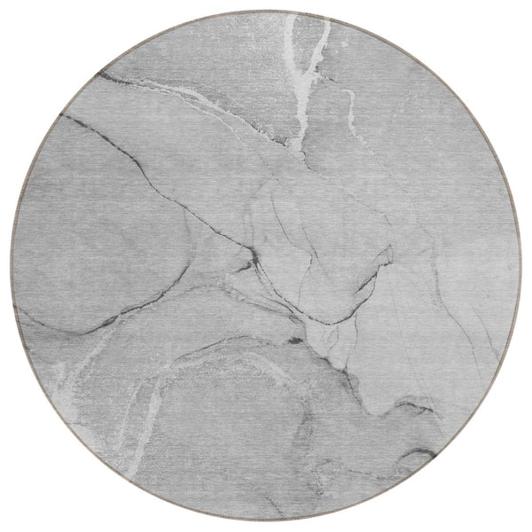 HomeRoots 5' Beige Abstract Area Rug - Washable Indoor Outdoor Design for Elegant, Durable, and Easy Care Living 8' Round 559898