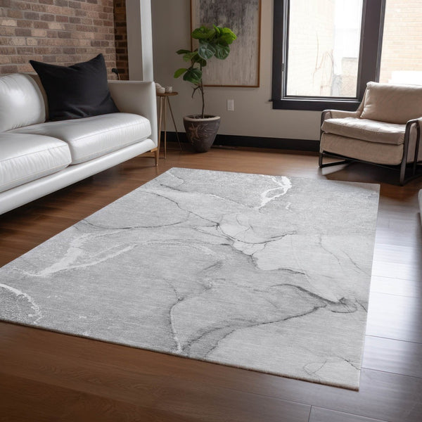 HomeRoots 5' Beige Abstract Area Rug - Washable Indoor Outdoor Design for Elegant, Durable, and Easy Care Living 10' X 14' 559901