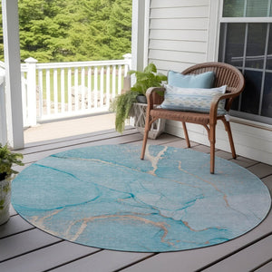 HomeRoots 5' Beige Abstract Area Rug - Washable Indoor Outdoor Design for Elegant, Durable, and Easy Care Living 8' X 8' 559907