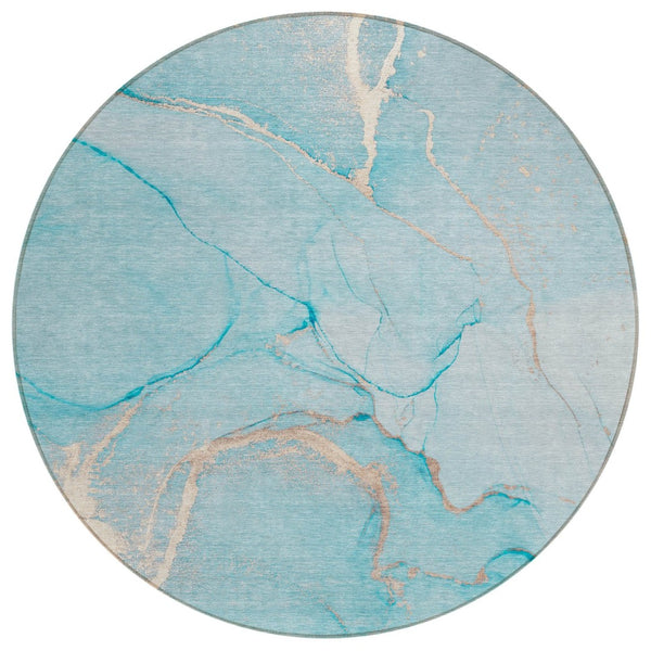 HomeRoots 5' Beige Abstract Area Rug - Washable Indoor Outdoor Design for Elegant, Durable, and Easy Care Living 8' X 8' 559907