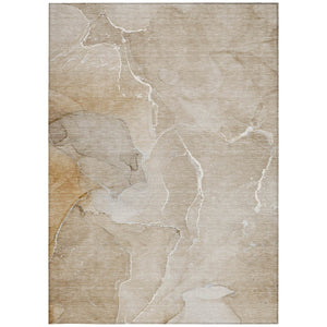 HomeRoots 5' Beige Abstract Area Rug - Washable, Non-Skid Design for Indoor & Outdoor Use, Easy Care & Stylish 5' X 8' 559915
