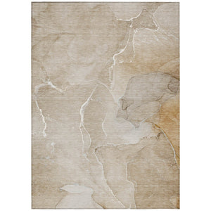 HomeRoots 5' Beige Abstract Area Rug - Washable, Non-Skid Design for Indoor & Outdoor Use, Easy Care & Stylish 10' X 14' 559919