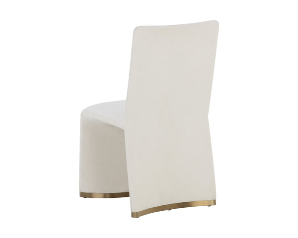 Sunpan Iluka Dining Chair Set of 2 - Elegant Curved Design with Chic Gold Stainless Steel Accents Danny Ivory