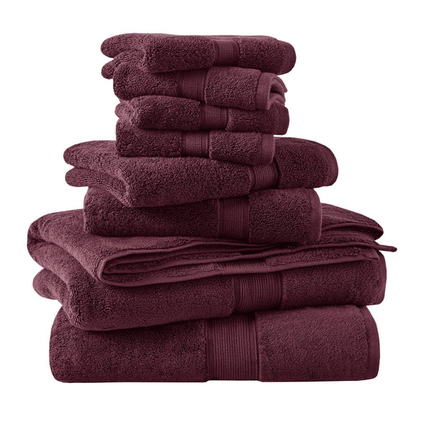 JLA Home Madison Park Signature - Ultra-Soft 100% Cotton Towels with 800 GSM Plush Pile, Antimicrobial Finish and Oeko-Tex Safety Burgundy MPS73-471