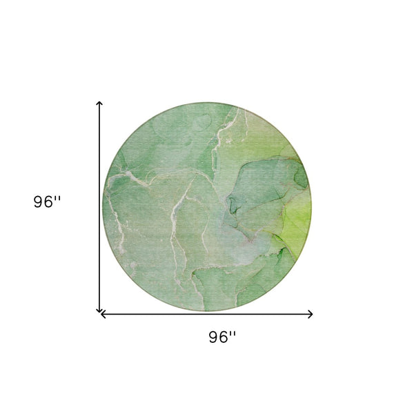 HomeRoots 5' Beige Abstract Area Rug - Washable, Non-Skid Design for Indoor & Outdoor Use, Easy Care & Stylish 8' Round 559925
