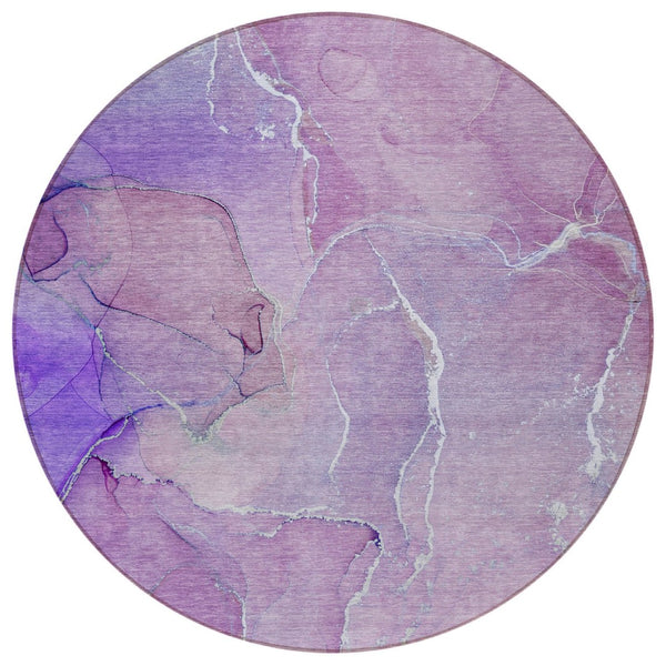 HomeRoots 5' Beige Abstract Area Rug - Washable, Non-Skid Design for Indoor & Outdoor Use, Easy Care & Stylish 8' Round 559934