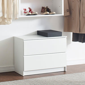English Elm Devi White Wall Mounted Wood Closet System with Oak Finish, Durable Melamine, Ample Modular Storage B040S00113