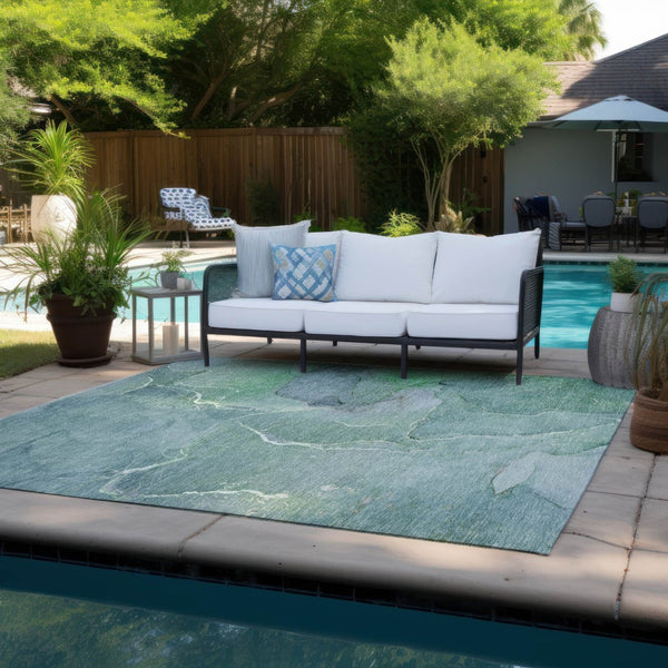 HomeRoots 5' Beige Abstract Area Rug - Washable, Non-Skid Design for Indoor & Outdoor Use, Easy Care & Stylish 8' X 10' 559944