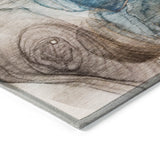 Homeroots 9' X 12' Beige Abstract Washable Non Skid Indoor Outdoor Area Rug Beige Polyester 559981