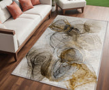 Homeroots 5' X 8' Brown Abstract Washable Non Skid Indoor Outdoor Area Rug Brown Polyester 559987