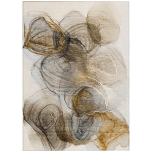 HomeRoots 5' Beige Abstract Area Rug - Stylish, Washable, Non-Skid Design for Indoor and Outdoor Spaces 10' X 14' 559991