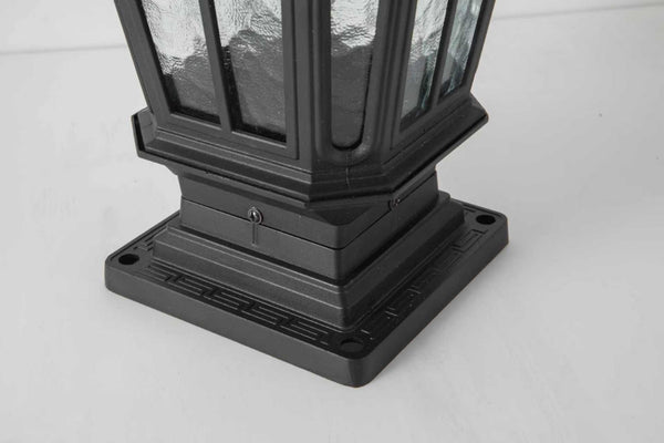 English Elm Garden Post Light Black Die-cast Aluminum European Lantern for Outdoor Pathways W5008P392752