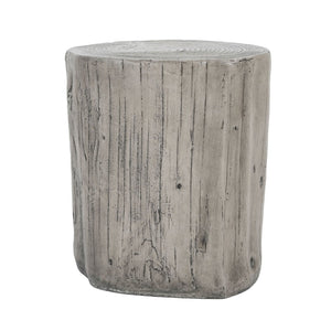 English Elm Mgo Tree Stump Side Table Lightweight Concrete Gray Wood Grain Finish Outdoor Indoor N776P372339G