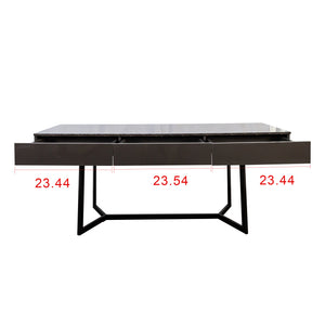 English Elm Modern Black Elegant 70.87" Computer Desk with Y-Shape Metal Legs, Spacious Top for Work & Study W331P286651
