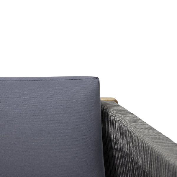 English Elm Christopher Knight Home® - Patio Loveseat & Coffee Table Set with Acacia Wood Frame, Rattan Rope Weave, Teak Cushions, Water-Resistant Finish 66338.00GRY