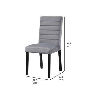 English Elm Andy Channel Tufted Velvet Dining Chairs Set of 2 with Sleek Black Wood Legs B056P417146
