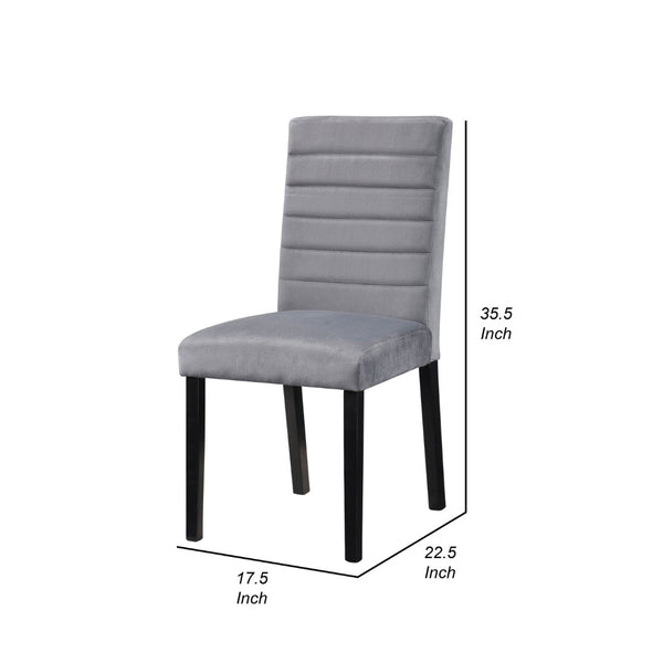 English Elm Andy Channel Tufted Velvet Dining Chairs Set of 2 with Sleek Black Wood Legs B056P417146