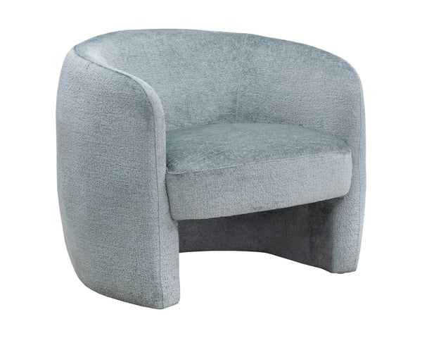 Sunpan Mircea Lounge Chair - Curved Sculptural Design for Contemporary Living Spaces, Stylish Comfort Bergen French Blue