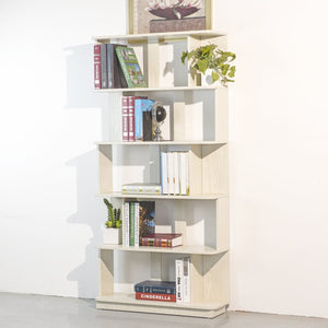 English Elm 31.5" Tall 5-tier Mdf Bookcase Slim Open Shelving Unit for Office Bedroom Living Room White W2899P444154