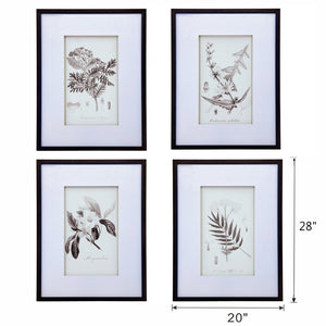 English Elm Set Of 4 Botanical Wall Art Prints – Elegant Home Decor For Living Room, Bedroom, And Hallway W2078130249-GIGA