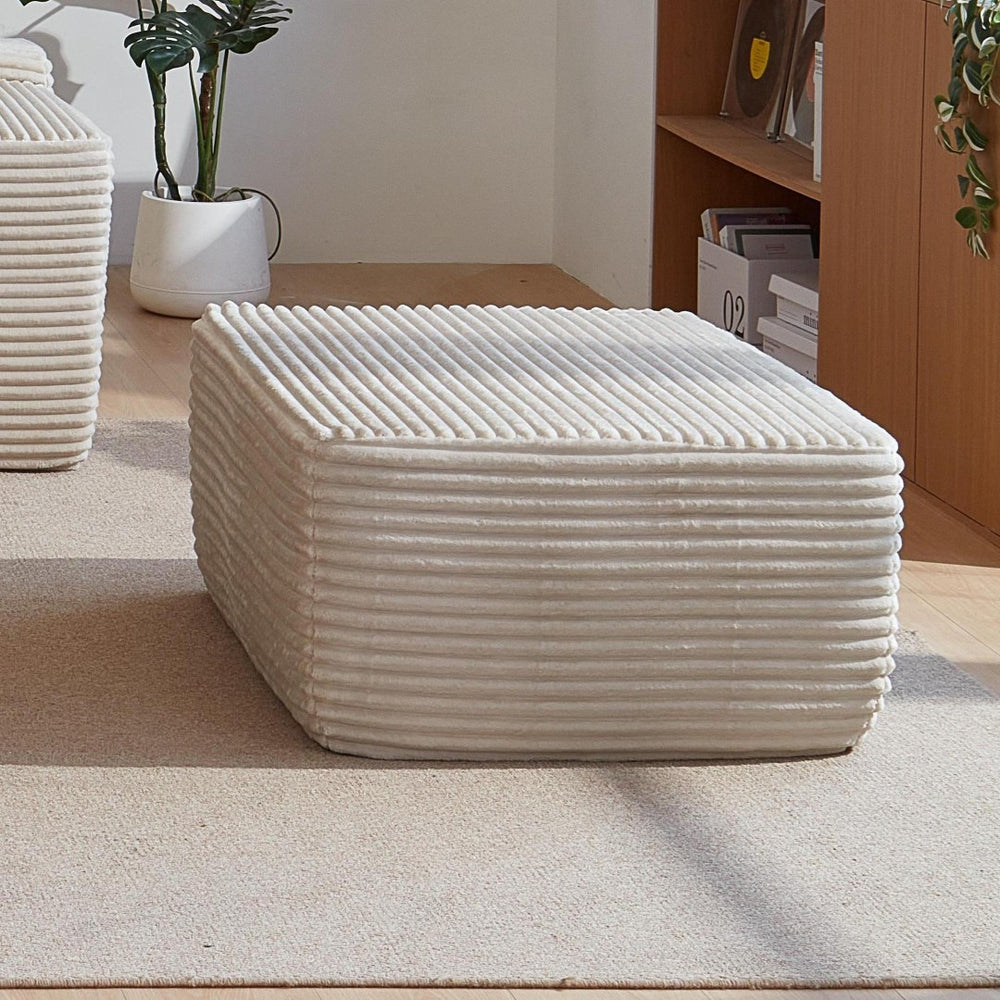 English Elm New-373-001/ottoman//beige/plush Neutral Upholstered Footrest for Casual Living Room Comfort W3975P487853