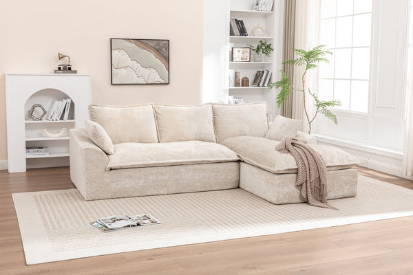 English Elm 103" Modern Modular L-Shaped Sectional Couch - Cloud-Like Comfort, No Assembly, Premium Chenille Upholstery W1170S00039