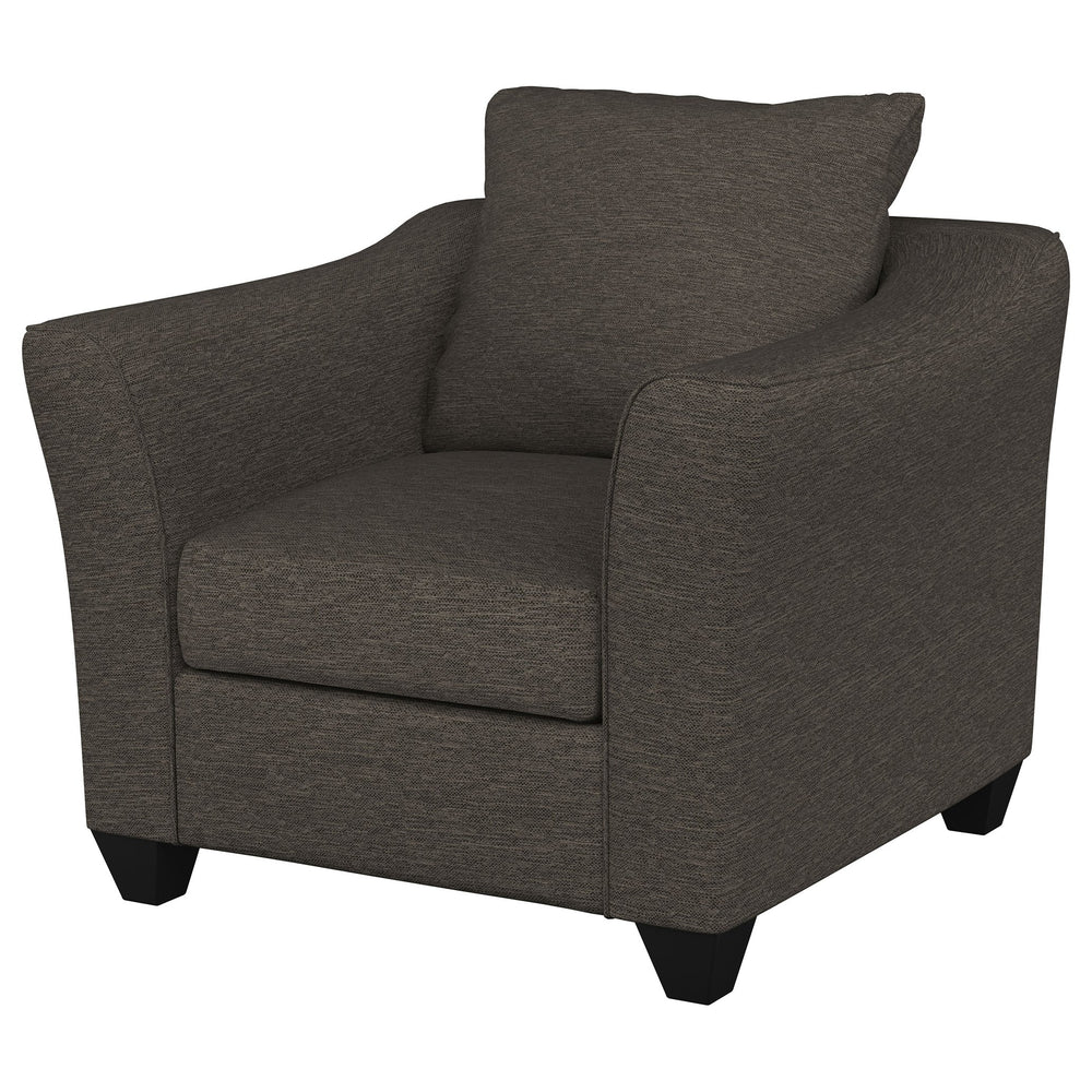 English Elm Paige Charcoal Grey Flared Arm Chair with Curved Arms & High-Density Foam Cushions for Comfort and Style B062P340752